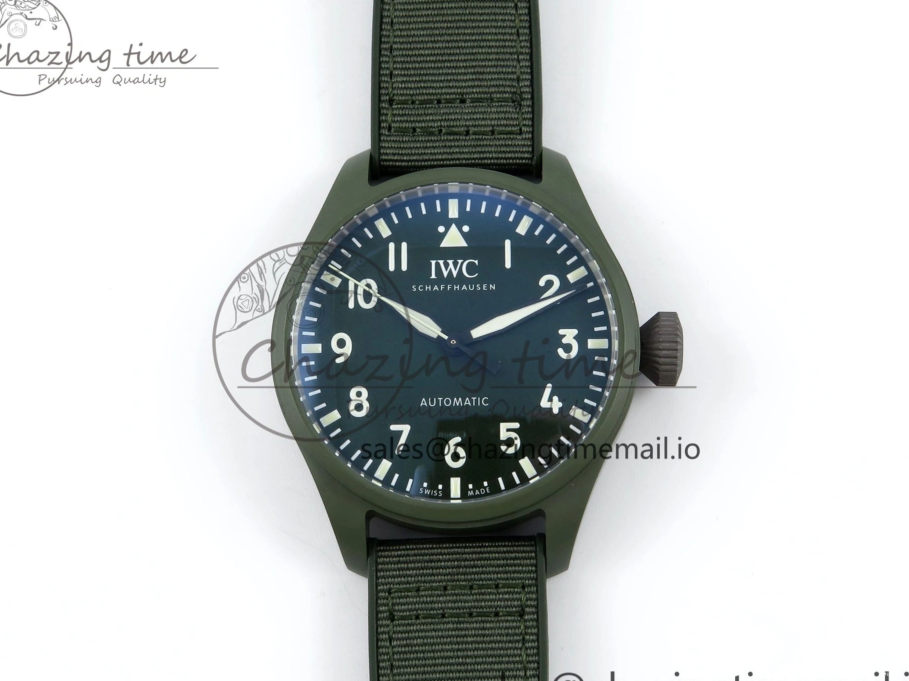 MIROTIME 0117 Big Pilot IW329802 M+F 1:1 Best Edition Green Dial on Green Nylon Strap MY Unique 7002